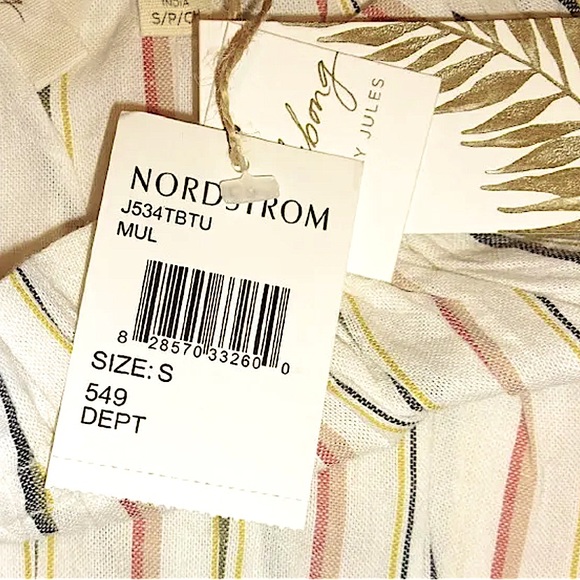 Billabong Off The Shoulder Top Small Cropped Striped 100% Cotton Sun Faded Look - Picture 11 of 16